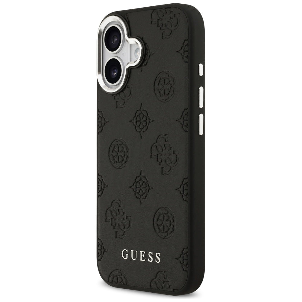 Θήκη MagSafe για Apple iPhone 17, Guess, Peony Hot Stamp Script, Μαύρη
