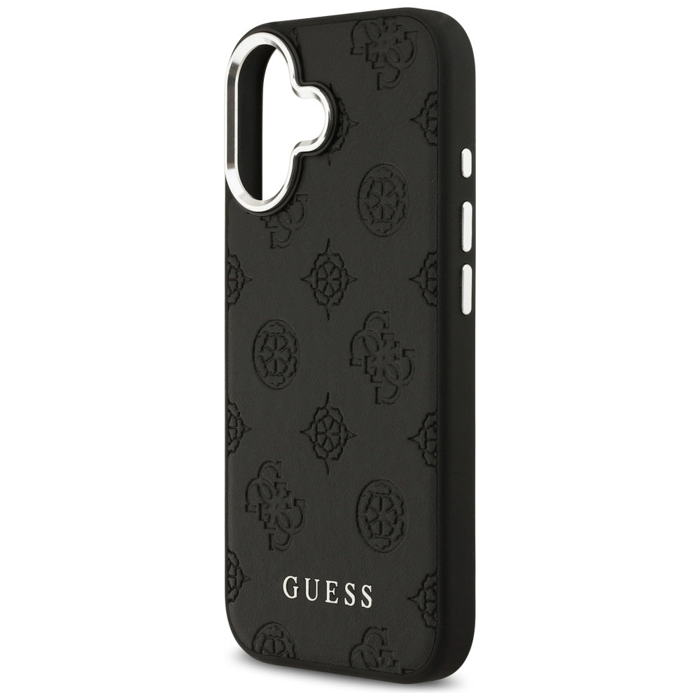 Θήκη MagSafe για Apple iPhone 17, Guess, Peony Hot Stamp Script, Μαύρη
