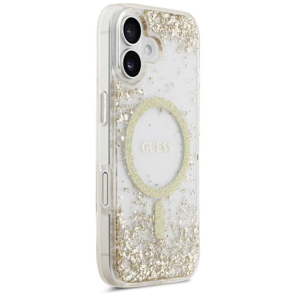 Θήκη MagSafe για Apple iPhone 17, Guess, Resin Bottom Glitter, Χρυσή