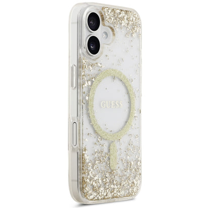 Θήκη MagSafe για Apple iPhone 17, Guess, Resin Bottom Glitter, Χρυσή