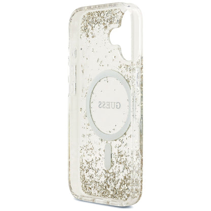 Θήκη MagSafe για Apple iPhone 17, Guess, Resin Bottom Glitter, Χρυσή