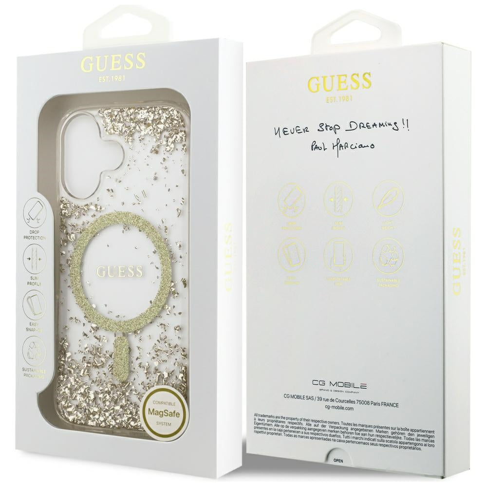 Θήκη MagSafe για Apple iPhone 17, Guess, Resin Bottom Glitter, Χρυσή