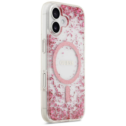 Θήκη MagSafe για Apple iPhone 17, Guess, Resin Bottom Glitter, Ροζ