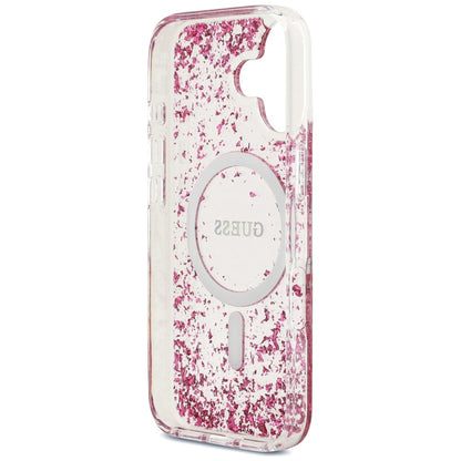 Θήκη MagSafe για Apple iPhone 17, Guess, Resin Bottom Glitter, Ροζ