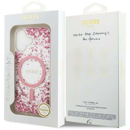 Θήκη MagSafe για Apple iPhone 17, Guess, Resin Bottom Glitter, Ροζ