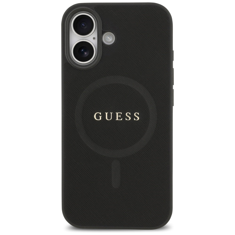 Θήκη MagSafe για Apple iPhone 17, Guess, Saffiano Classic Logo, Μαύρη