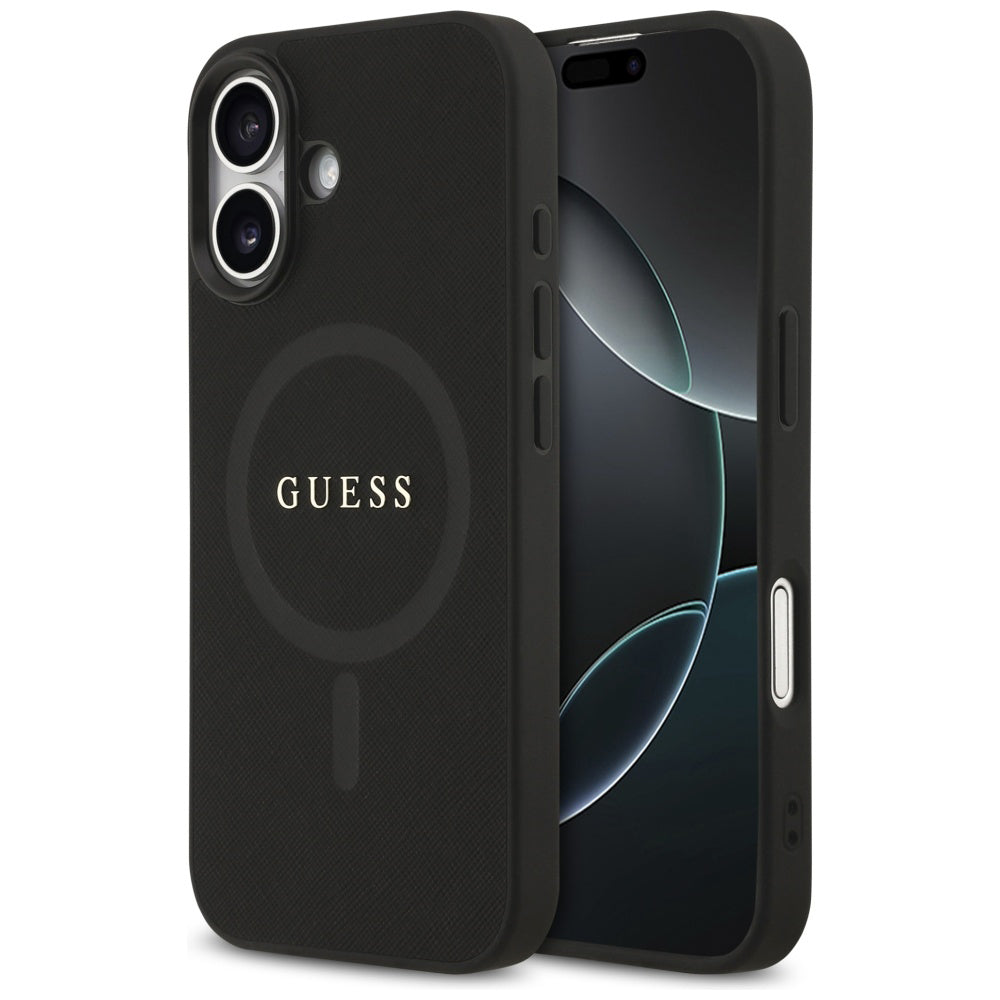 Θήκη MagSafe για Apple iPhone 17, Guess, Saffiano Classic Logo, Μαύρη