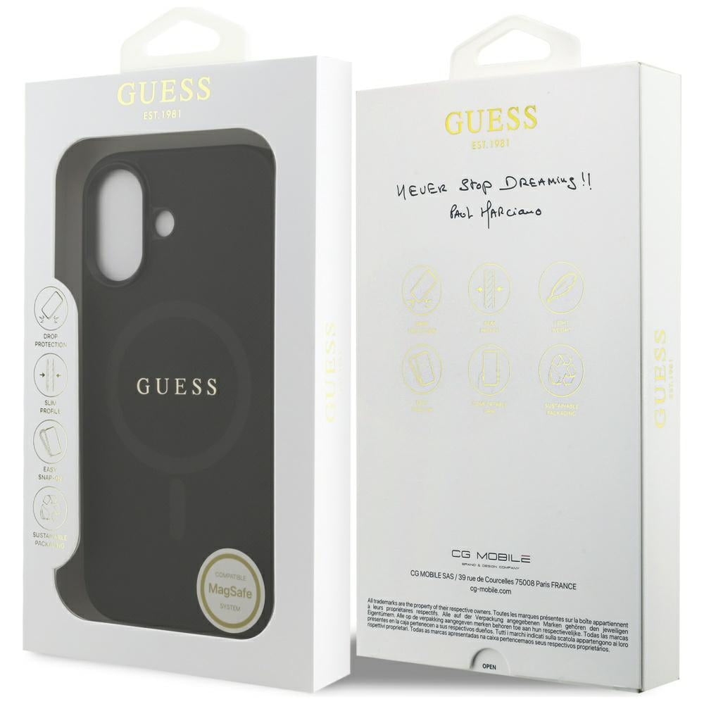 Θήκη MagSafe για Apple iPhone 17, Guess, Saffiano Classic Logo, Μαύρη