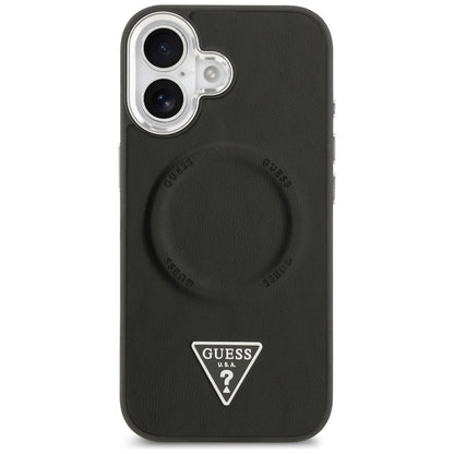 Θήκη MagSafe για Apple iPhone 17, Guess, Triangle Logo, Μαύρη Ασημί