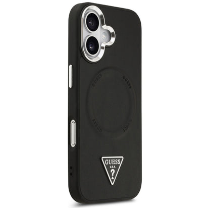 Θήκη MagSafe για Apple iPhone 17, Guess, Triangle Logo, Μαύρη Ασημί