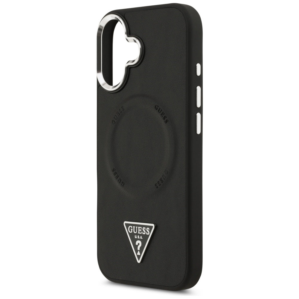 Θήκη MagSafe για Apple iPhone 17, Guess, Triangle Logo, Μαύρη Ασημί