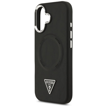 Θήκη MagSafe για Apple iPhone 17, Guess, Triangle Logo, Μαύρη Ασημί