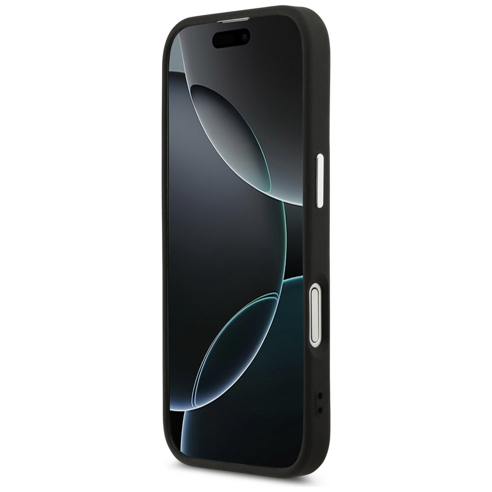 Θήκη MagSafe για Apple iPhone 17, Guess, Triangle Logo, Μαύρη Ασημί