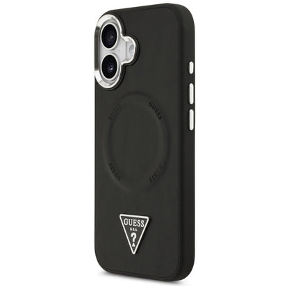 Θήκη MagSafe για Apple iPhone 17, Guess, Triangle Logo, Μαύρη Ασημί