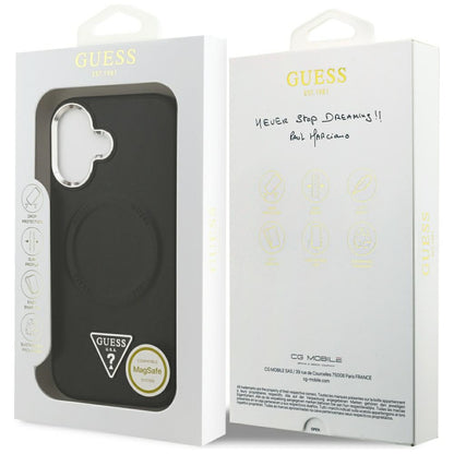 Θήκη MagSafe για Apple iPhone 17, Guess, Triangle Logo, Μαύρη Ασημί