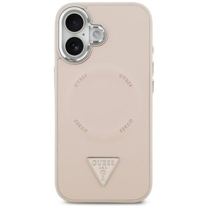 Θήκη MagSafe για Apple iPhone 17, Guess, Triangle Logo, Ροζ Ασημί
