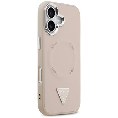 Θήκη MagSafe για Apple iPhone 17, Guess, Triangle Logo, Ροζ Ασημί