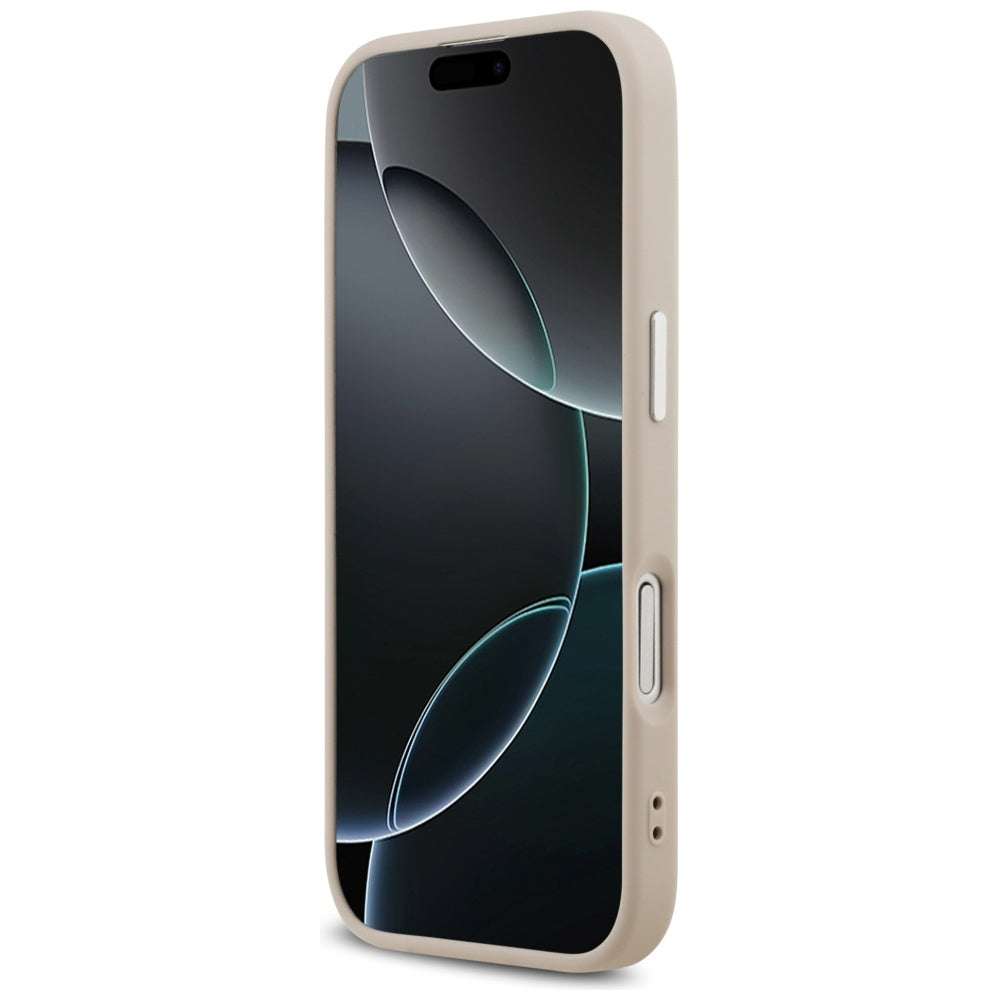 Θήκη MagSafe για Apple iPhone 17, Guess, Triangle Logo, Ροζ Ασημί