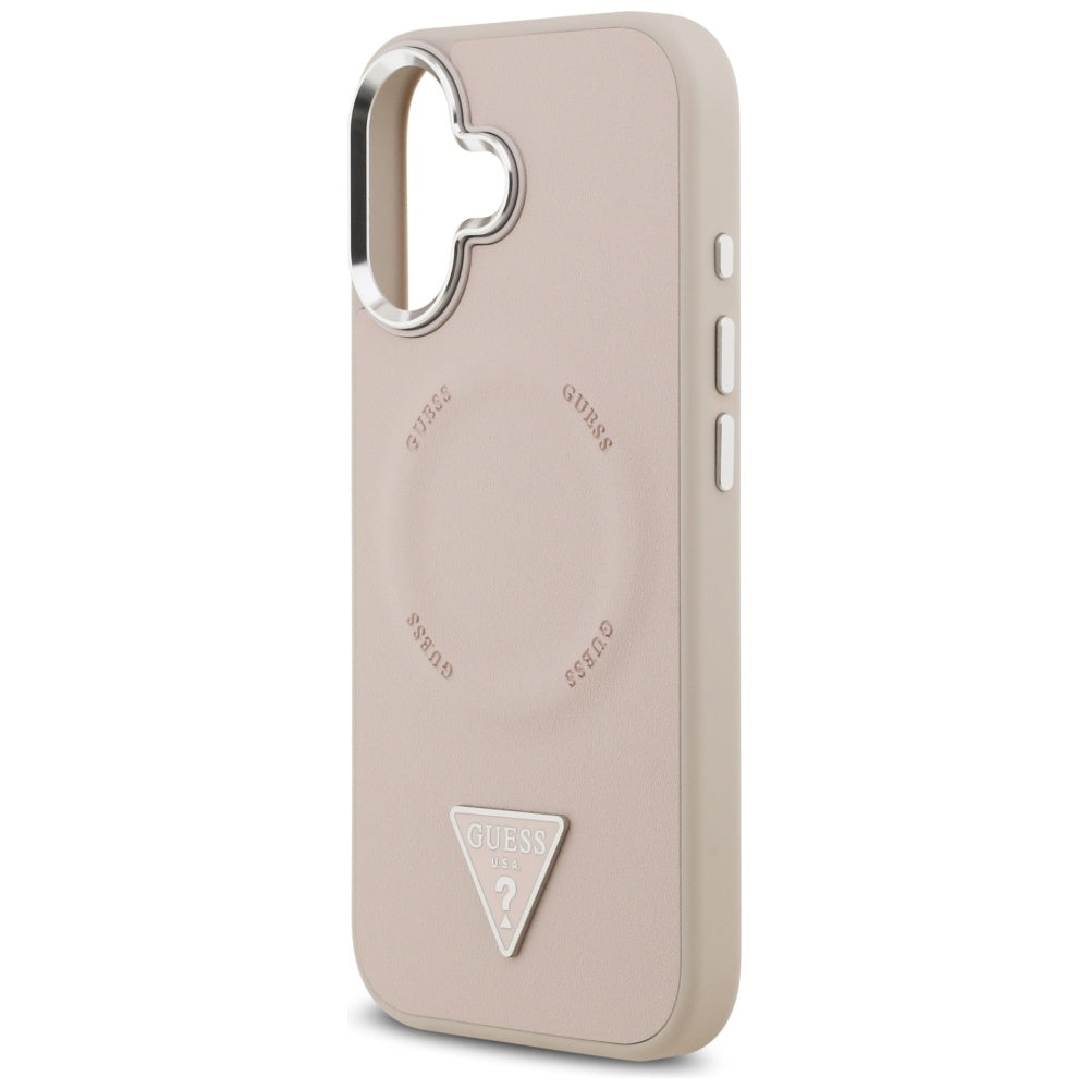 Θήκη MagSafe για Apple iPhone 17, Guess, Triangle Logo, Ροζ Ασημί
