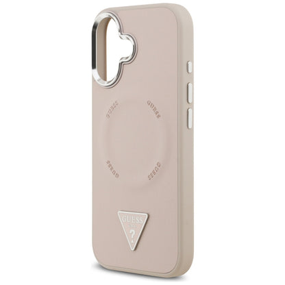 Θήκη MagSafe για Apple iPhone 17, Guess, Triangle Logo, Ροζ Ασημί