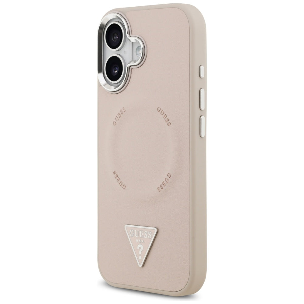 Θήκη MagSafe για Apple iPhone 17, Guess, Triangle Logo, Ροζ Ασημί