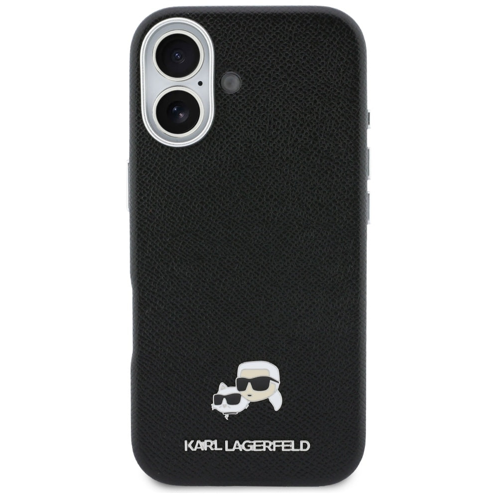 Θήκη MagSafe για Apple iPhone 17, Karl Lagerfeld, Karl & Choupette Head's Pin, Μαύρη