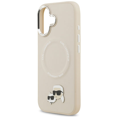 Θήκη MagSafe για Apple iPhone 17, Karl Lagerfeld, Karl & Choupette Pins, Μπεζ