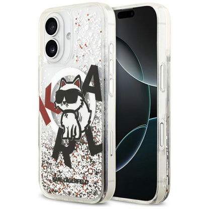 Θήκη MagSafe για Apple iPhone 17, Karl Lagerfeld, Liquid Glitter Choupette Logo, Διαφανής