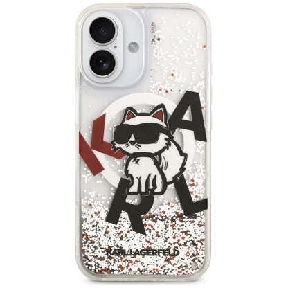 Θήκη MagSafe για Apple iPhone 17, Karl Lagerfeld, Liquid Glitter Choupette Logo, Διαφανής