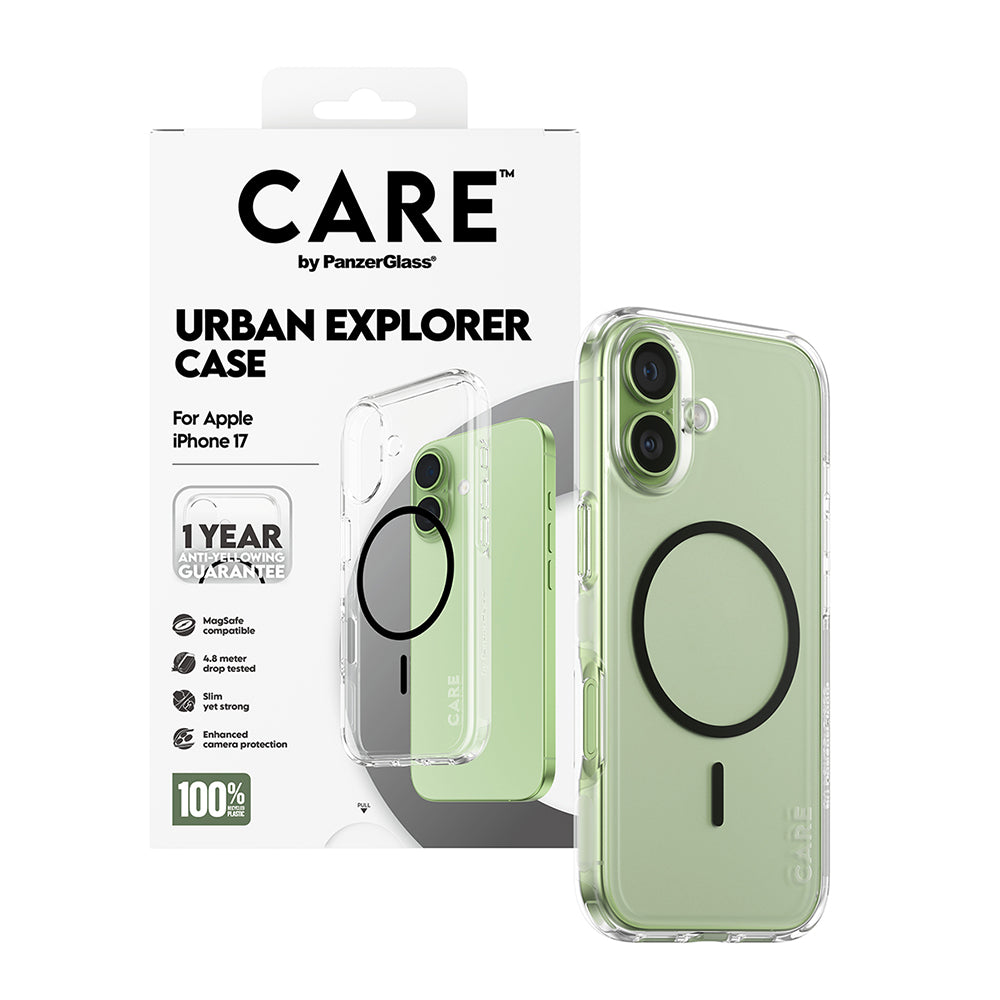 Θήκη MagSafe για Apple iPhone 17, PanzerGlass, Care Urban Explorer, Διαφανής Μαύρη