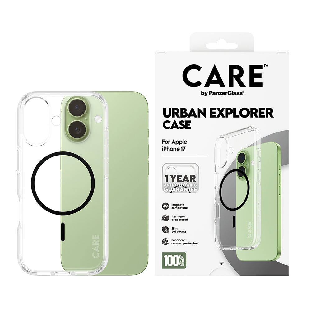 Θήκη MagSafe για Apple iPhone 17, PanzerGlass, Care Urban Explorer, Διαφανής Μαύρη