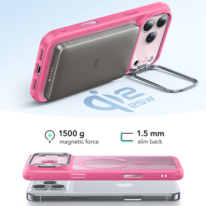 Θήκη MagSafe για Apple iPhone 17 Pro, ESR, Classic Hybrid Kickstand, Ροζ Σατέν