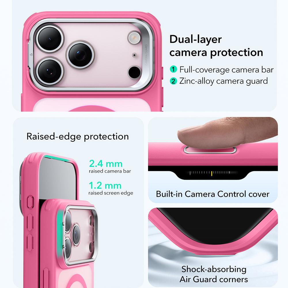 Θήκη MagSafe για Apple iPhone 17 Pro, ESR, Classic Hybrid Kickstand, Ροζ Σατέν