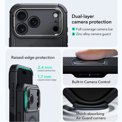 Θήκη MagSafe για Apple iPhone 17 Pro, ESR, Cyber Armor Kickstand, Μαύρη