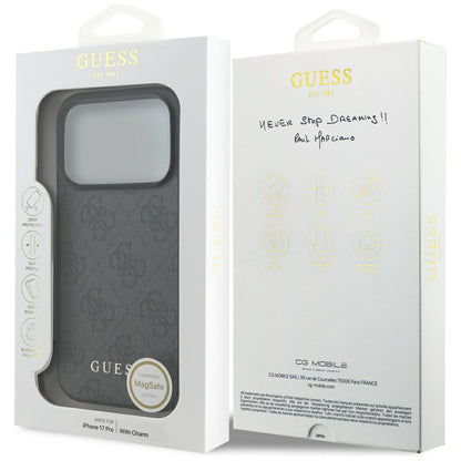 Θήκη MagSafe για Apple iPhone 17 Pro, Guess, 4G Charm Cradle, Μαύρη