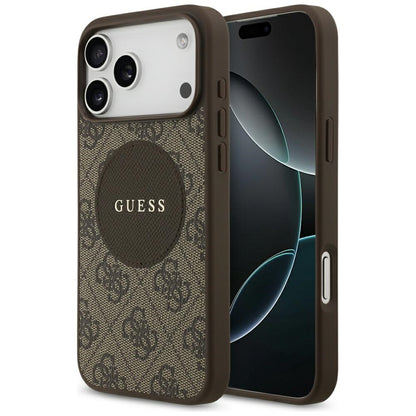 Θήκη MagSafe για Apple iPhone 17 Pro, Guess, 4G Circle Classic Logo, Καφέ