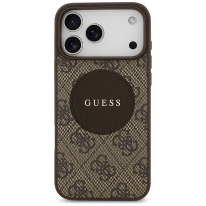 Θήκη MagSafe για Apple iPhone 17 Pro, Guess, 4G Circle Classic Logo, Καφέ