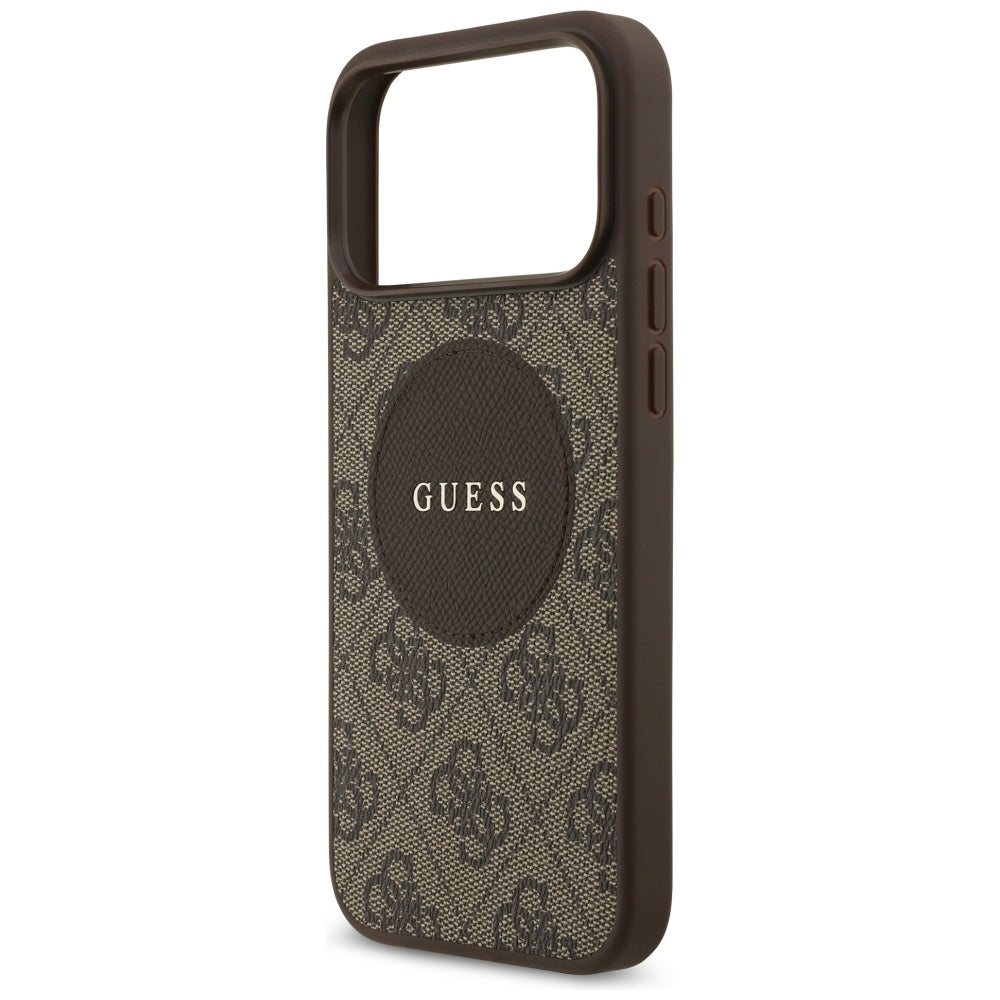 Θήκη MagSafe για Apple iPhone 17 Pro, Guess, 4G Circle Classic Logo, Καφέ