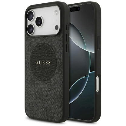 Θήκη MagSafe για Apple iPhone 17 Pro, Guess, 4G Circle Classic Logo, Μαύρη
