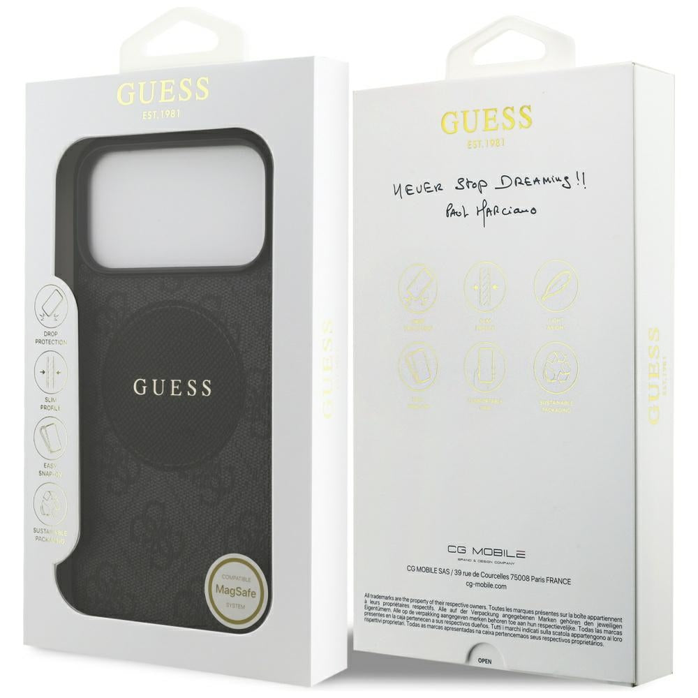 Θήκη MagSafe για Apple iPhone 17 Pro, Guess, 4G Circle Classic Logo, Μαύρη