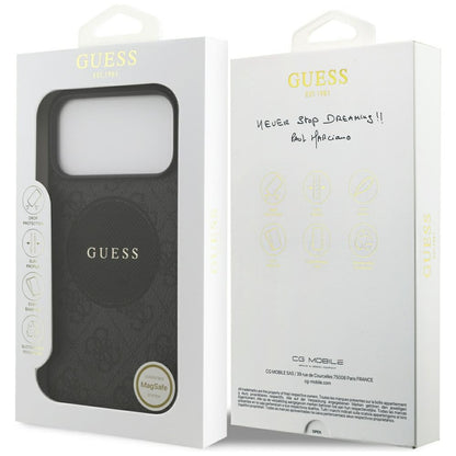 Θήκη MagSafe για Apple iPhone 17 Pro, Guess, 4G Circle Classic Logo, Μαύρη