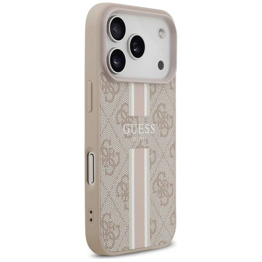 Θήκη MagSafe για Apple iPhone 17 Pro, Guess, 4G Printed Stripes, Ροζ