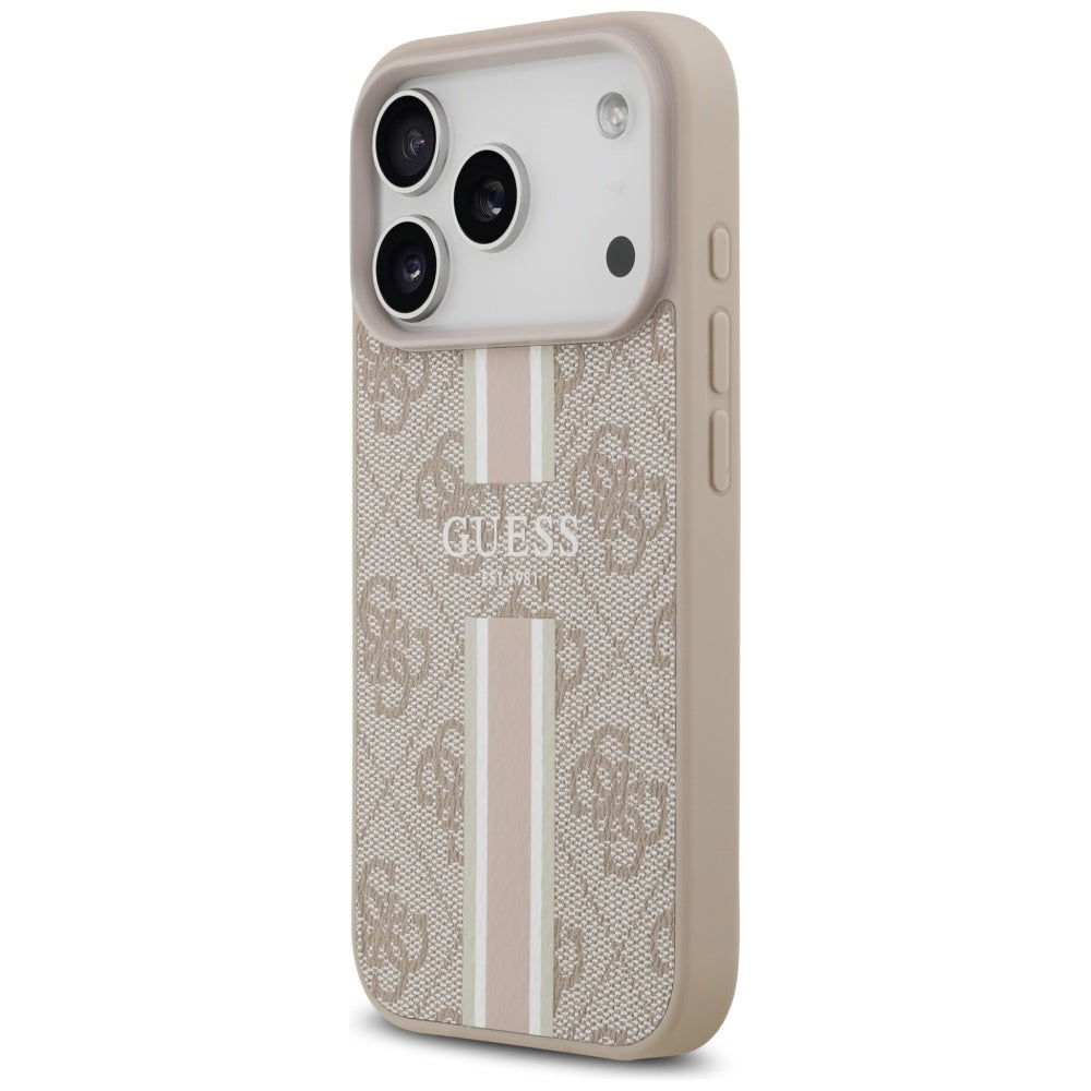 Θήκη MagSafe για Apple iPhone 17 Pro, Guess, 4G Printed Stripes, Ροζ