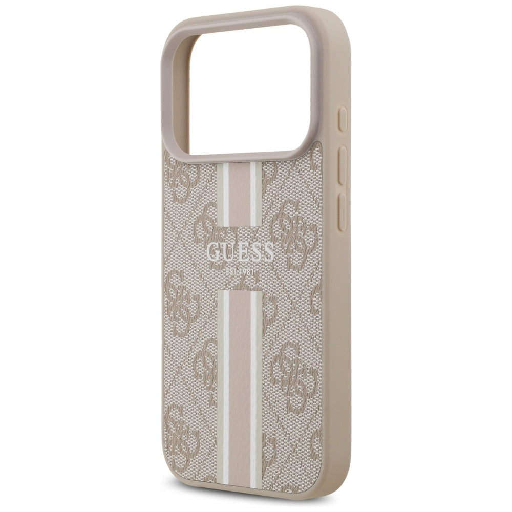Θήκη MagSafe για Apple iPhone 17 Pro, Guess, 4G Printed Stripes, Ροζ