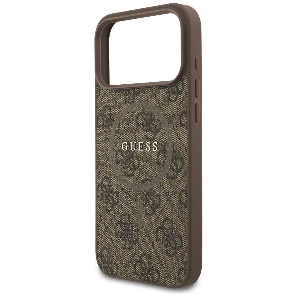 Θήκη MagSafe για Apple iPhone 17 Pro, Guess, 4G Ring Classic Logo, Καφέ