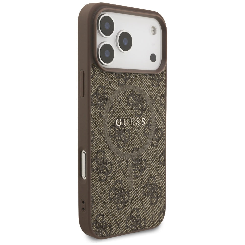 Θήκη MagSafe για Apple iPhone 17 Pro, Guess, 4G Ring Classic Logo, Καφέ