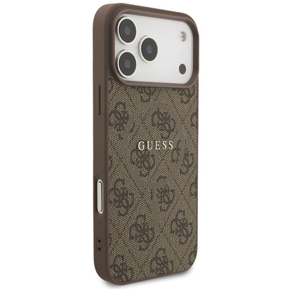 Θήκη MagSafe για Apple iPhone 17 Pro, Guess, 4G Ring Classic Logo, Καφέ