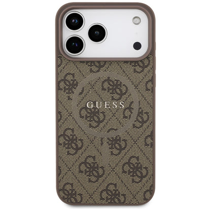 Θήκη MagSafe για Apple iPhone 17 Pro, Guess, 4G Ring Classic Logo, Καφέ