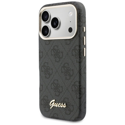 Θήκη MagSafe για Apple iPhone 17 Pro, Guess, 4G Script Logo, Μαύρη