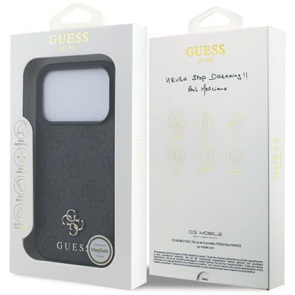 Θήκη MagSafe για Apple iPhone 17 Pro, Guess, 4G Small and Classic Logo, Μαύρη
